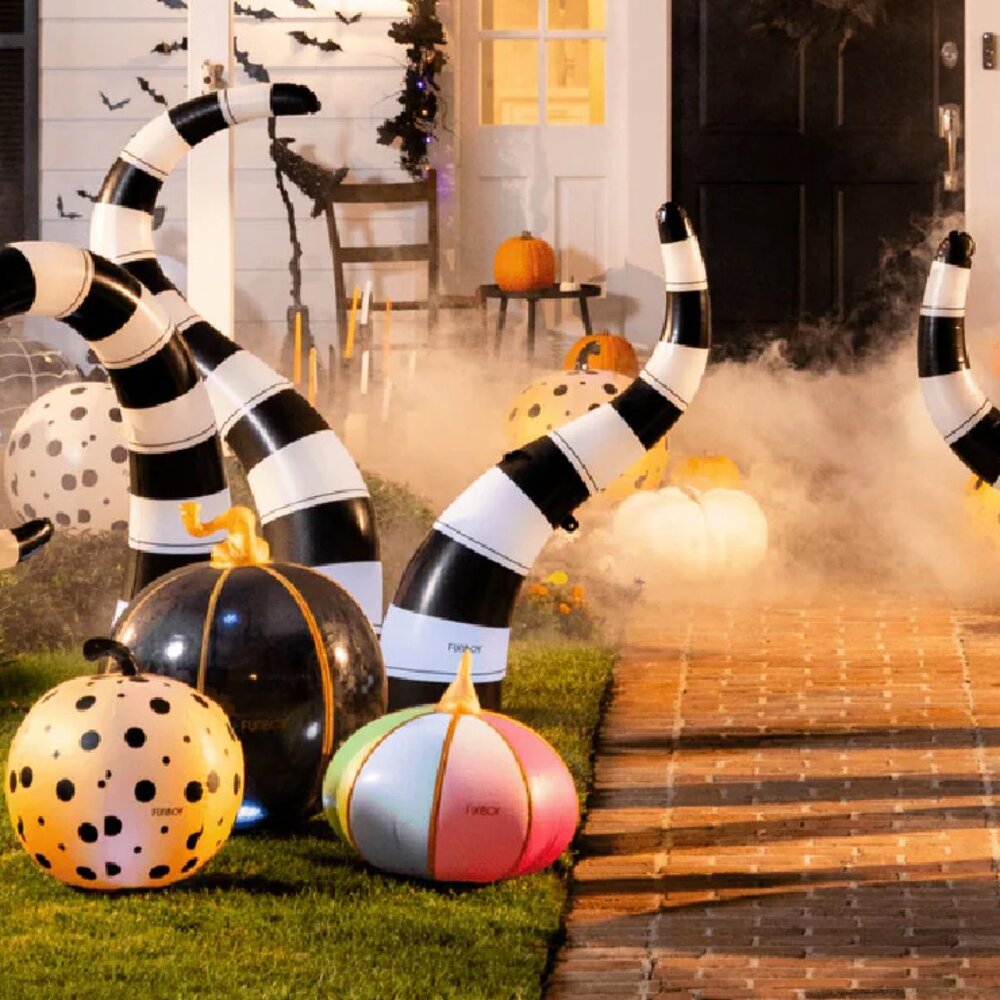 FUNBOY’s Light-Up Inflatable Yard Snakes Halloween Lawn Snake Light Up, 3 Pack